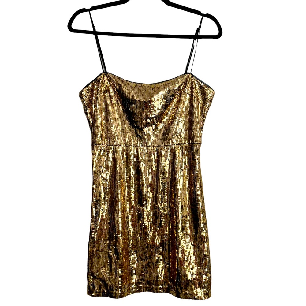 NWT Urban Outfitters Gold Sequin Mini Dress